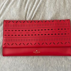Kate Spade Cherry Red Lillian Court Neva Clutch